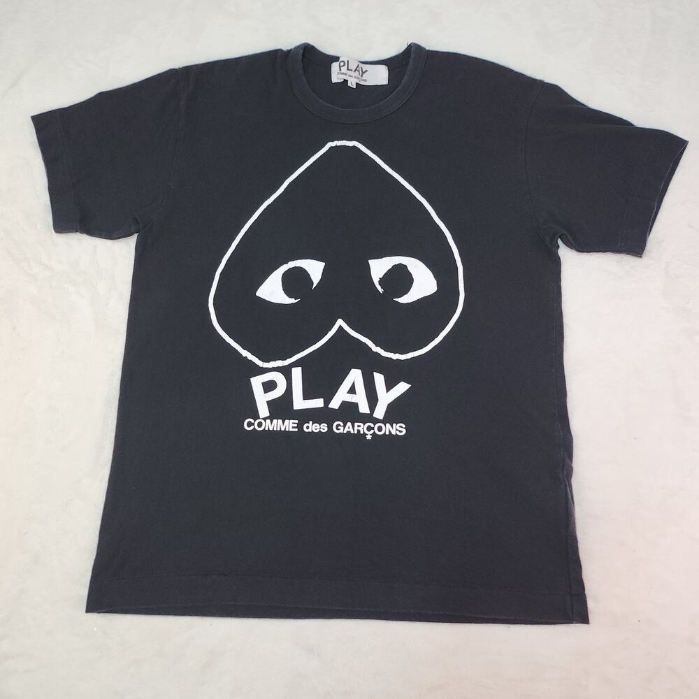 Comme des Garçons PLAY Black White Inverted Heart Tee Mens Large Japan AD2021